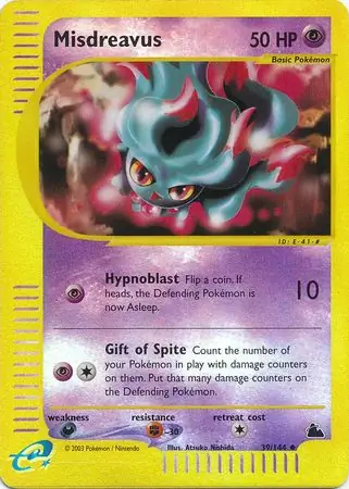 Misdreavus Reverse Holo Pokemon card from Skyridge