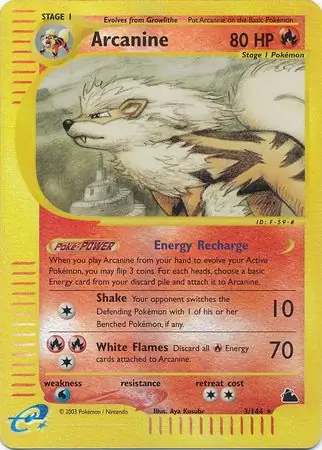 Arcanine Reverse Holo Pokemon card from Skyridge