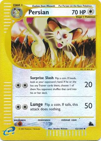 Persian Reverse Holo Pokemon card from Skyridge