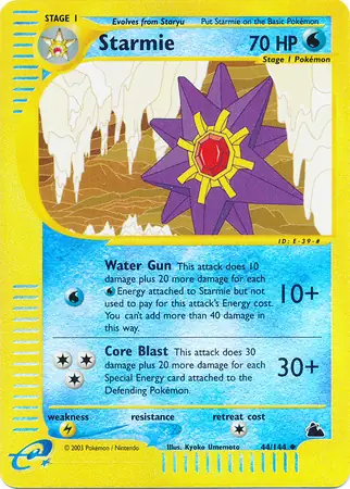 Starmie Reverse Holo Pokemon card from Skyridge