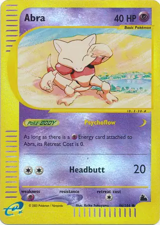 Abra Reverse Holo Pokemon card from Skyridge