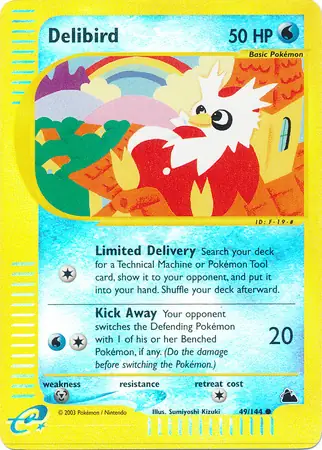 Delibird Reverse Holo Pokemon card from Skyridge