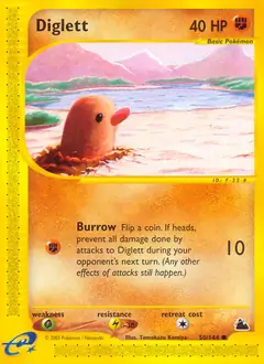 Diglett Pokemon card from Skyridge