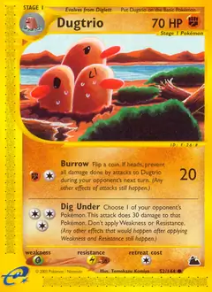 Dugtrio Pokemon card from Skyridge