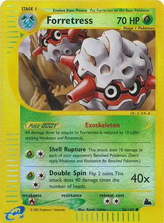 Forretress Reverse Holo Pokemon card from Skyridge