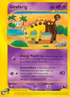 Girafarig Pokemon card from Skyridge