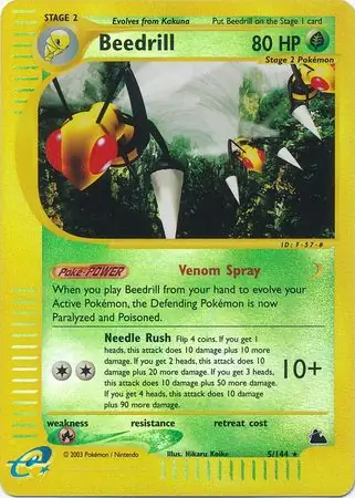 Beedrill Reverse Holo Pokemon card from Skyridge