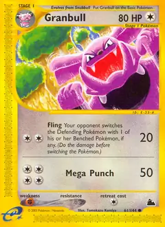 Granbull Pokemon card from Skyridge