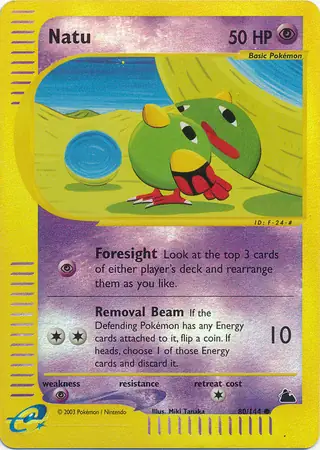 Natu Reverse Holo Pokemon card from Skyridge