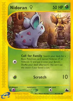Nidoran F Pokemon card from Skyridge