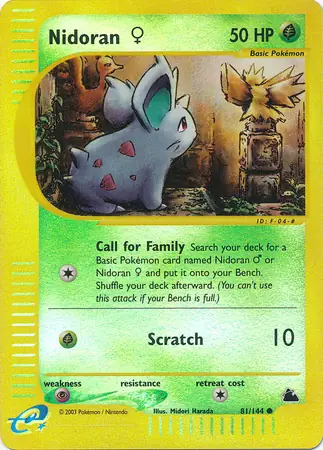 Nidoran F Reverse Holo Pokemon card from Skyridge