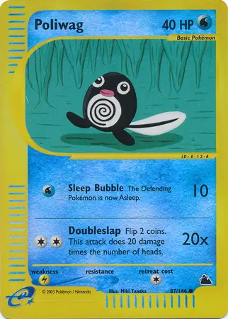 Poliwag Reverse Holo Pokemon card from Skyridge