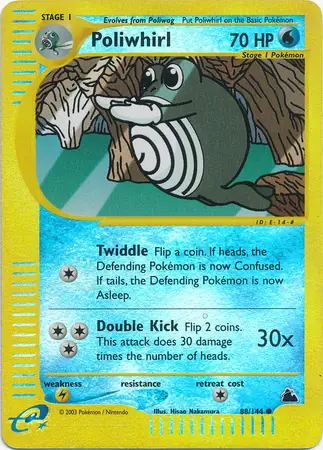Poliwhirl Reverse Holo Pokemon card from Skyridge