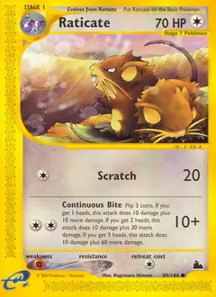 Raticate Pokemon card from Skyridge