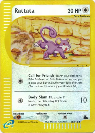 Rattata Reverse Holo Pokemon card from Skyridge