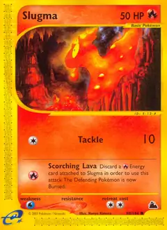 Slugma Pokemon card from Skyridge
