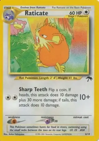 Raticate Pokemon card from Southern Islands