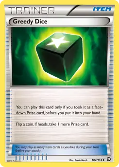 Greedy Dice Pokemon card from Steam Siege