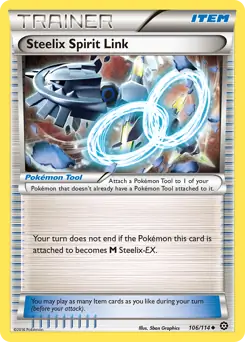 Steelix Spirit Link Pokemon card from Steam Siege