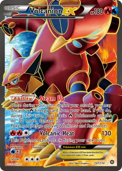 Full Art Volcanion EX Pokemon card from Steam Siege