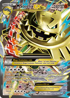 Full Art M Steelix EX Pokemon card from Steam Siege