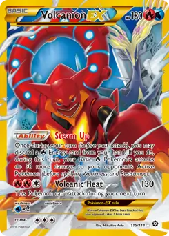 Volcanion EX Secret Pokemon card from Steam Siege