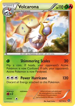 Volcarona Pokemon card from Steam Siege