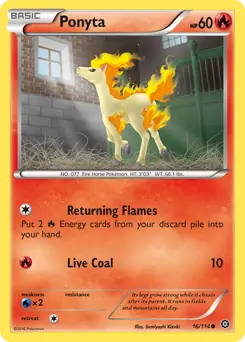 Ponyta Pokemon card from Steam Siege
