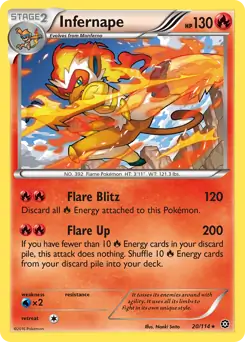 Infernape Pokemon card from Steam Siege