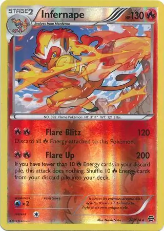 Infernape Reverse Holo Pokemon card from Steam Siege