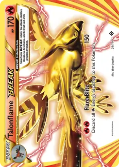 Talonflame BREAK Pokemon card from Steam Siege