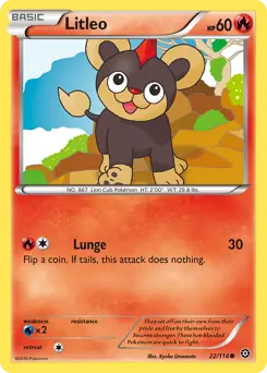 Litleo Pokemon card from Steam Siege