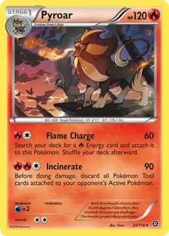 Pyroar Pokemon card from Steam Siege