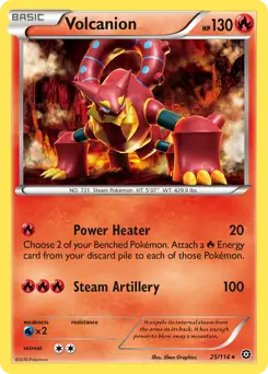 Volcanion Pokemon card from Steam Siege
