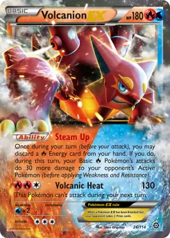 Volcanion EX Pokemon card from Steam Siege