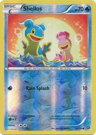 Shellos Reverse Holo Pokemon card from Steam Siege