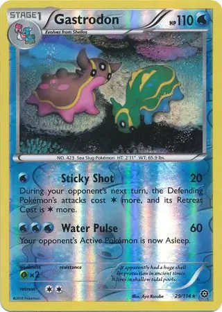 Gastrodon Reverse Holo Pokemon card from Steam Siege