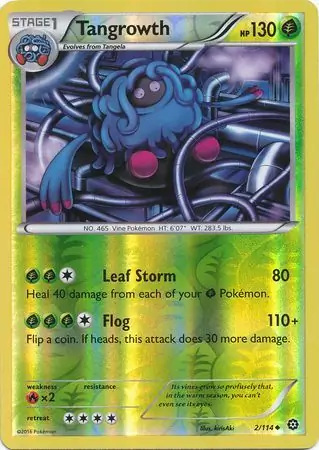 Tangrowth Reverse Holo Pokemon card from Steam Siege