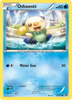 Oshawott Pokemon card from Steam Siege