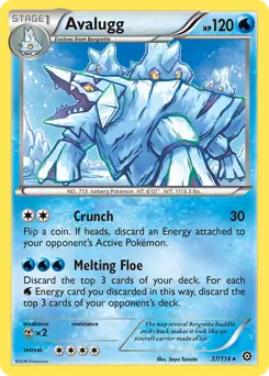 Avalugg Pokemon card from Steam Siege