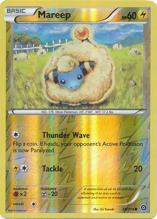 Mareep Reverse Holo Pokemon card from Steam Siege