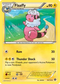 Flaaffy Pokemon card from Steam Siege