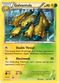 Galvantula Pokemon card from Steam Siege