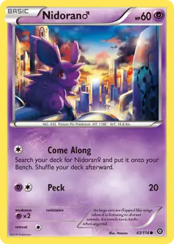 Nidoran M Pokemon card from Steam Siege