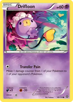 Drifloon Pokemon card from Steam Siege
