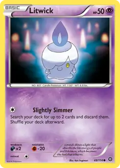 Litwick Pokemon card from Steam Siege