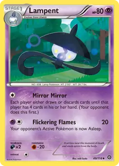 Lampent Pokemon card from Steam Siege