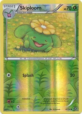 Skiploom Reverse Holo Pokemon card from Steam Siege