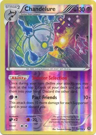 Chandelure Reverse Holo Pokemon card from Steam Siege