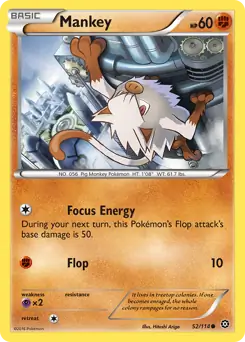 Mankey Pokemon card from Steam Siege